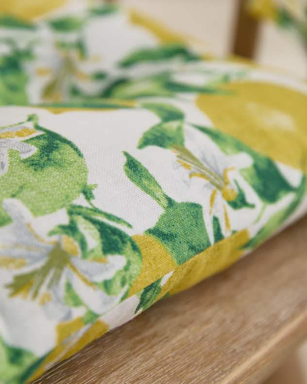 Set Of 2 Lemon Patterned Indoor Seat Pads - Image 4