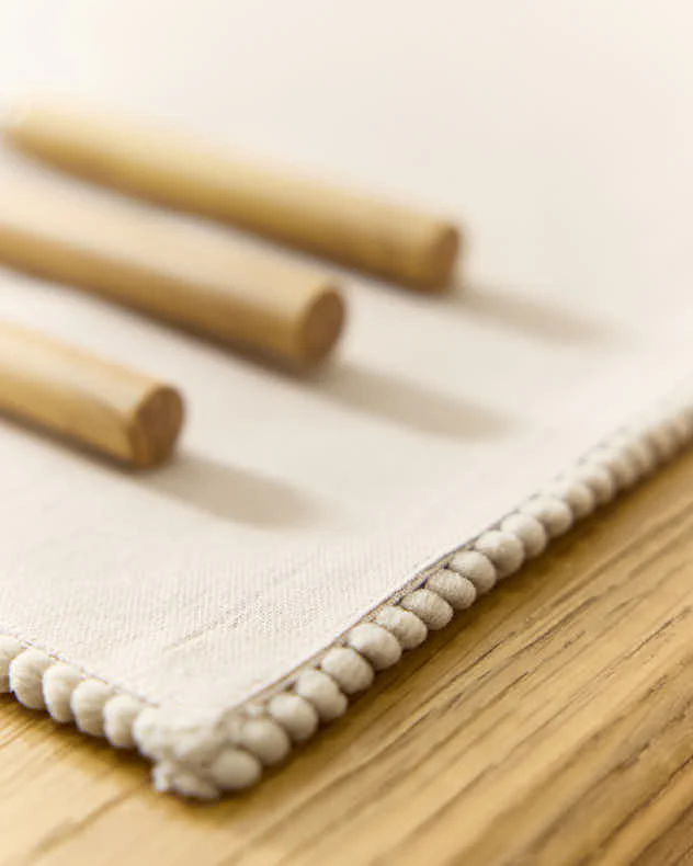 Set of 2 Marseille French Knot Fused Placemats - Grey - Image 2