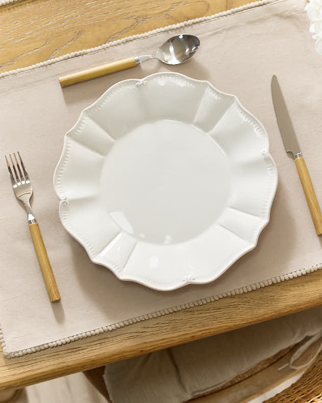 Set of 2 Marseille French Knot Fused Placemats - Grey - Image 3