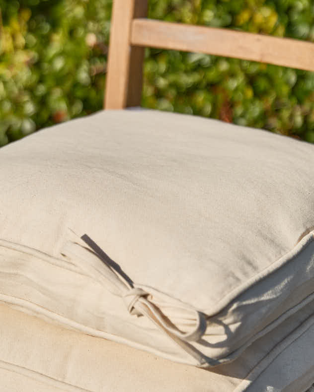 Set of 2 Natural Beige Garden Seat Cushions - Image 3