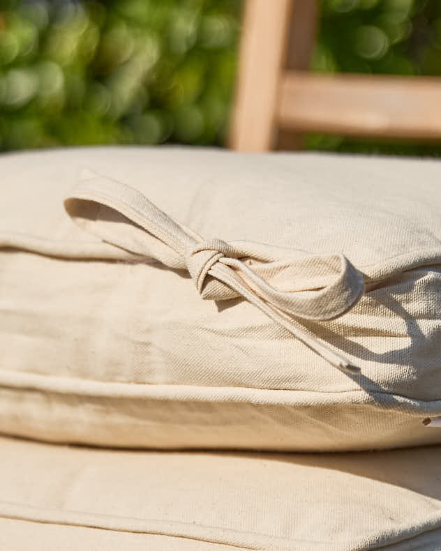 Set of 2 Natural Beige Garden Seat Cushions - Image 4