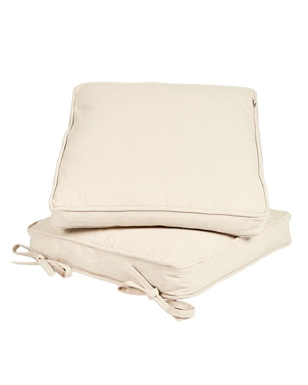 Set of 2 Natural Beige Indoor Seat Cushions - Image 4