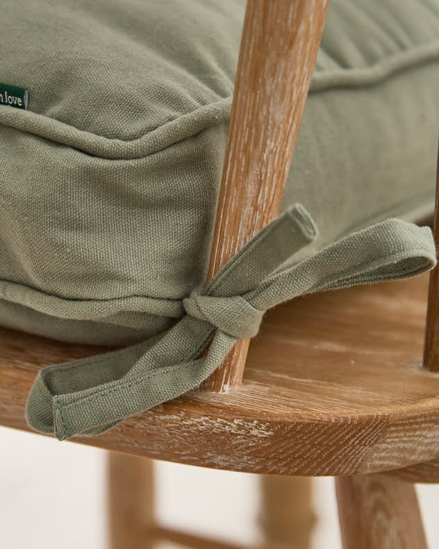 Set of 2 Olive Green Indoor Seat Cushions - Image 3