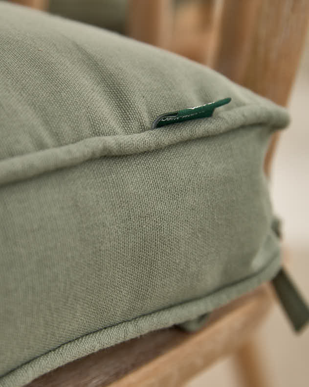 Set of 2 Olive Green Indoor Seat Cushions - Image 4