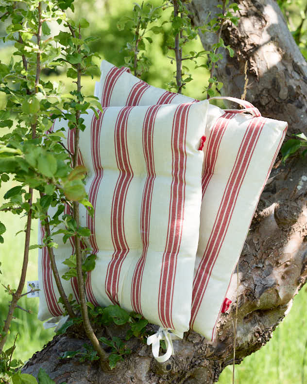 Set of 2 Red Striped Seat Pads - Image 4