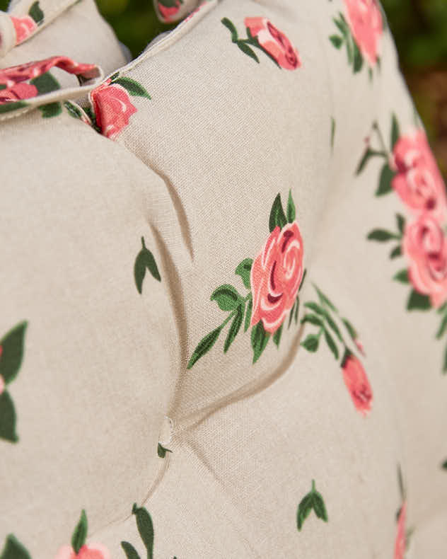 Set of 2 Vintage Rose Outdoor Seat Pads - Image 4