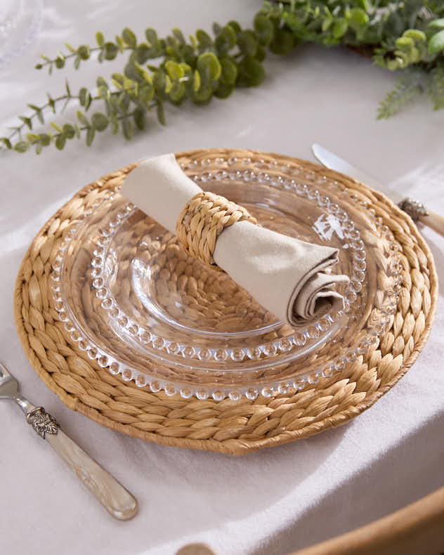 Set of 2 Water Hyacinth Charger Plates - Image 3