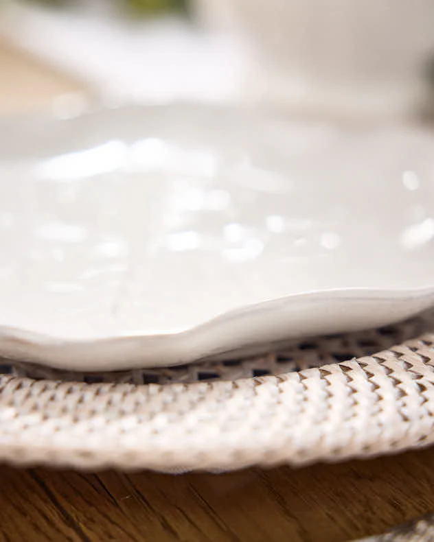 Set of 2 White Snowflake Dinner Plates - Image 4