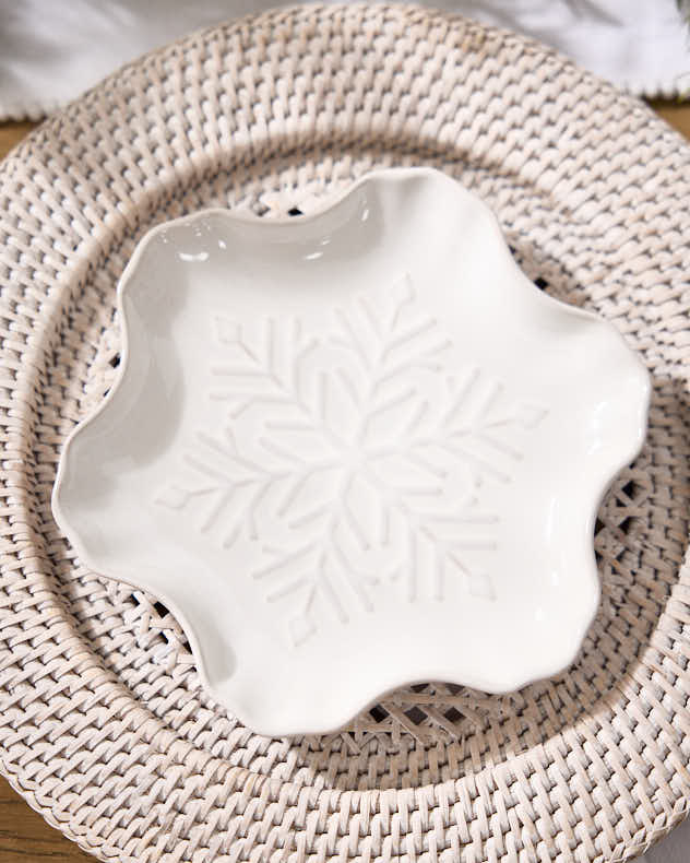 Set of 2 White Snowflake Side Plates - Image 3