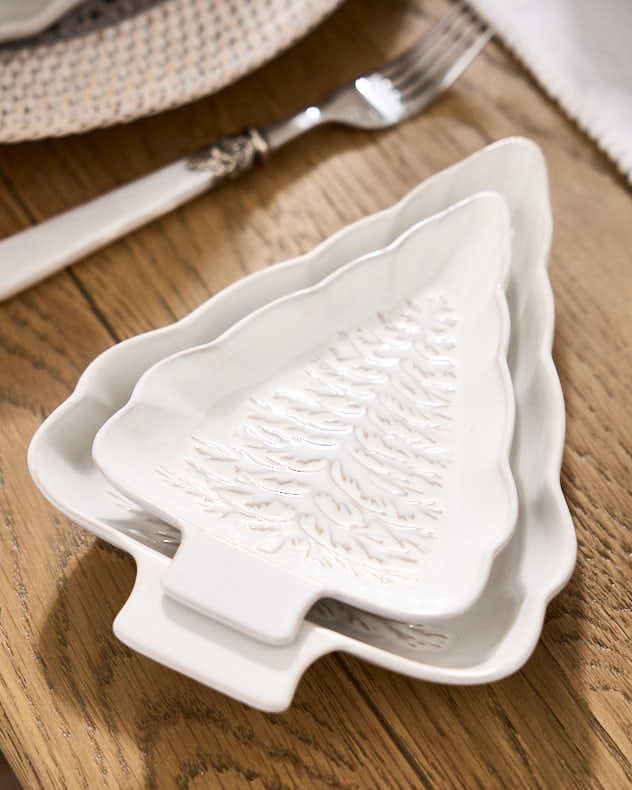Set of 2 White Tree Side Plates - Image 2