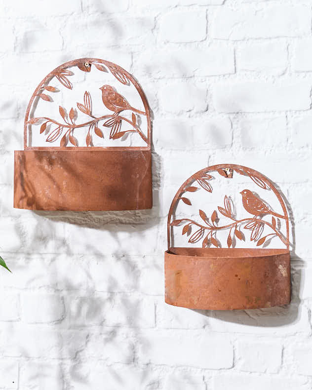 Set of 2 Woodland Bird Wall Planters - Image 3