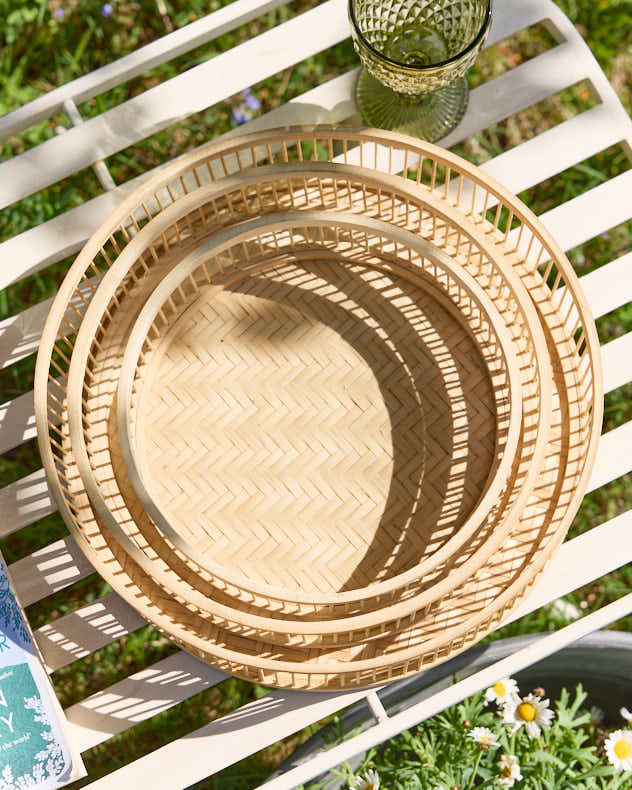 Set of 3 Bamboo Nesting Trays - Image 3