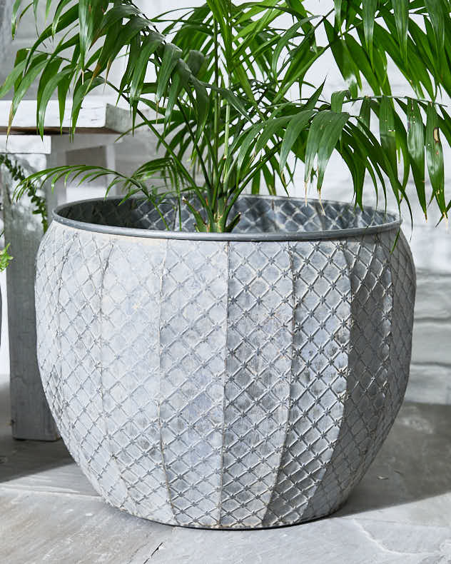 Set of 3 Textured Metal Planter Tubs - Image 5