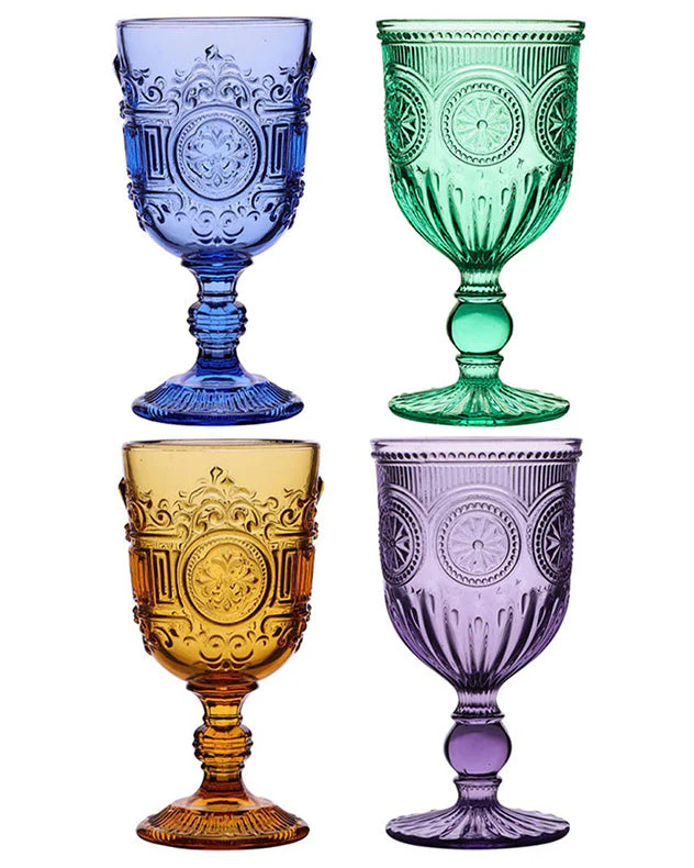 Set of 4 Coloured Wine Goblets - Image 4