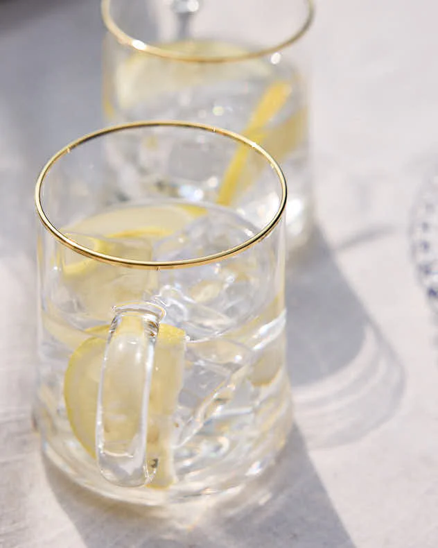 Gold Rimmed Glass Mugs - Image 2