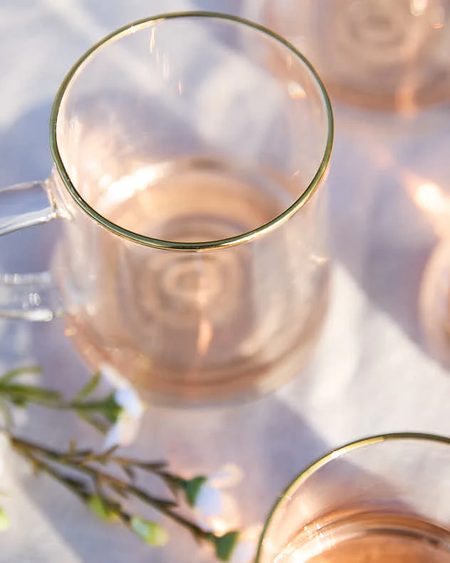 Gold Rimmed Glass Mugs - Image 3