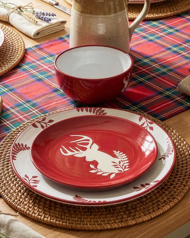Cranberry Stag Dinner Plates - Image 3