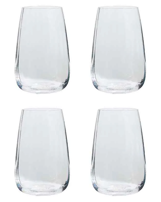 Set of 4 Ribbed Vintage Highball Glasses - Image 4
