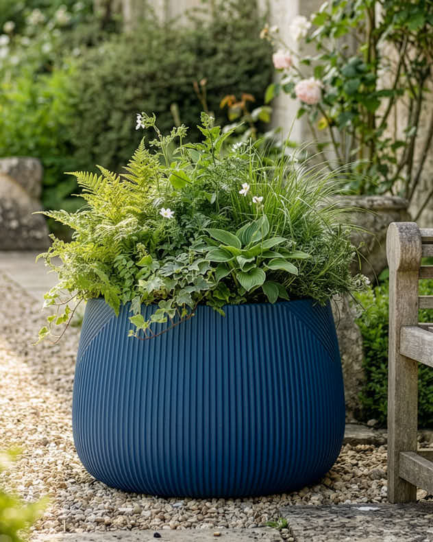 Blue Symmetry Stripe Planter Collection - Image 2