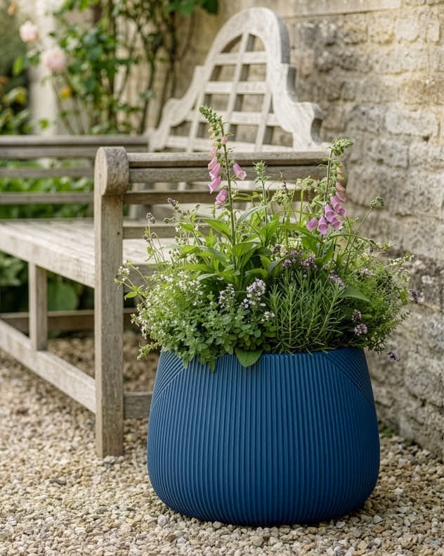 Blue Symmetry Stripe Planter Collection - Image 3