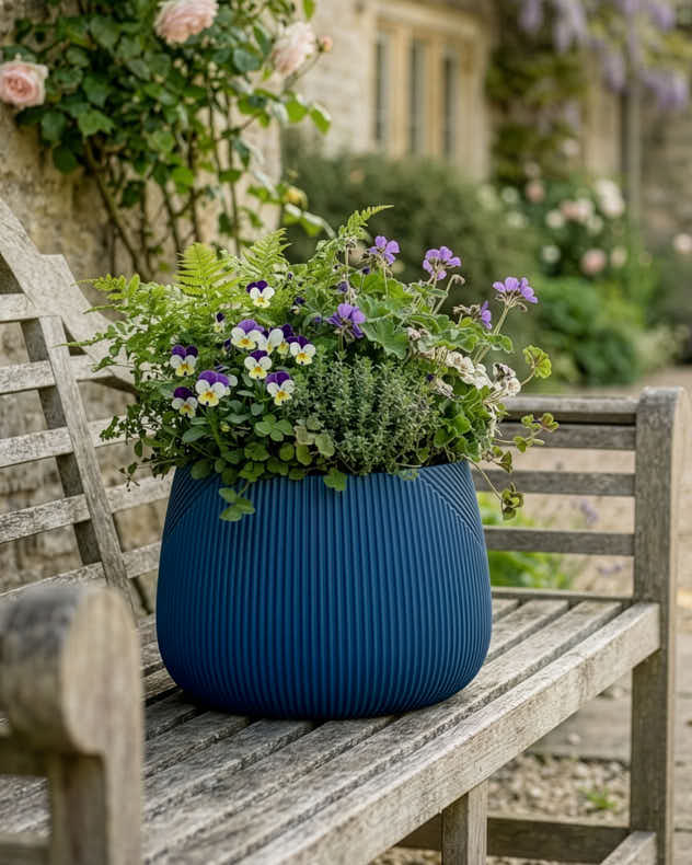 Blue Symmetry Stripe Planter Collection - Image 4
