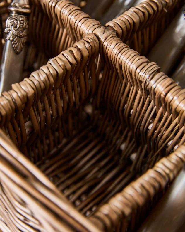 Six Compartment Wicker Cutlery Caddy - Image 2