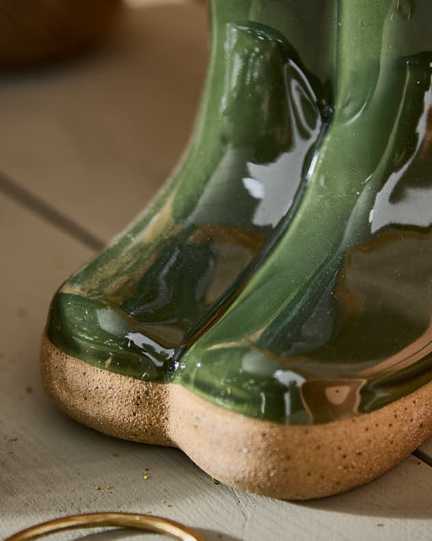 Dark Green Welly Boot Planter - Image 4