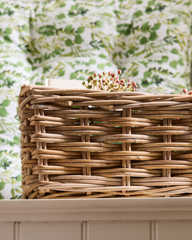 Small Grey Rattan Storage Basket - Image 3