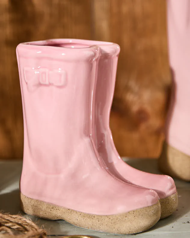 Pink Wellington Boots Planter - Image 3
