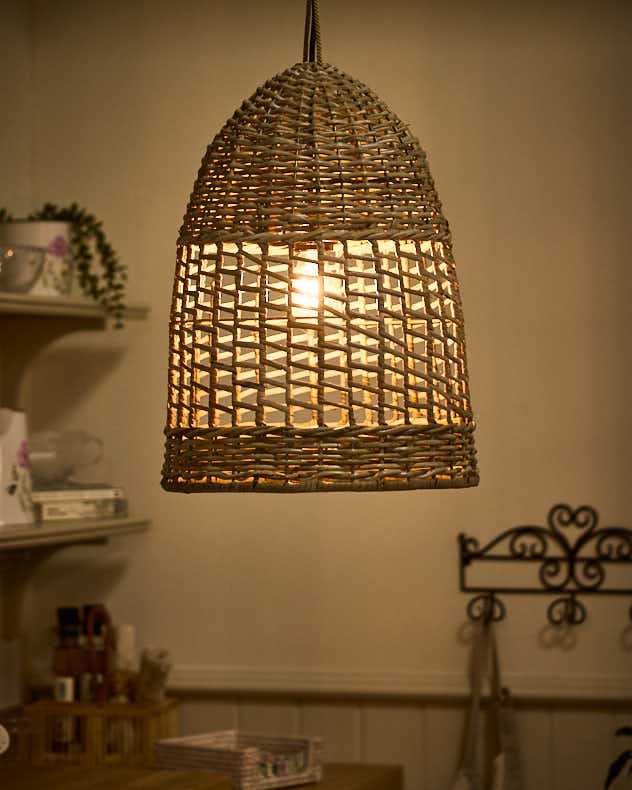 Small Wicker Pendant Light - Image 3