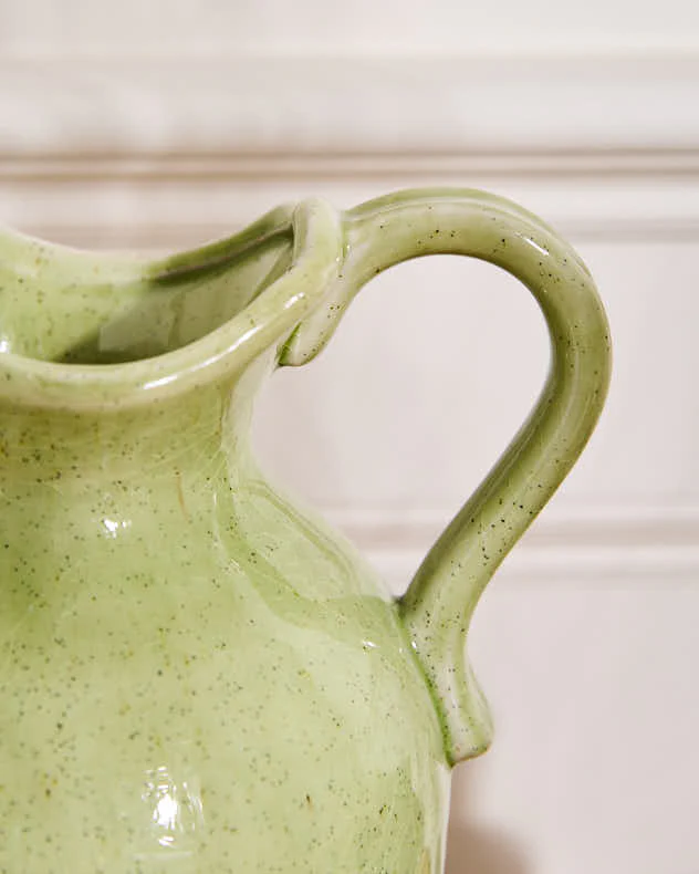 Green & White Two Tone Jug Vase - Image 5