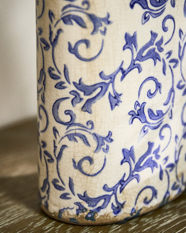 Solene Blue Botanical Bottle Vase - Image 2