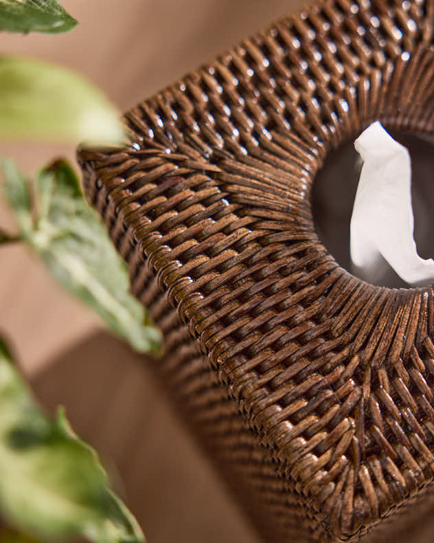Square Natural Rattan Tissue Box Cover - Image 3