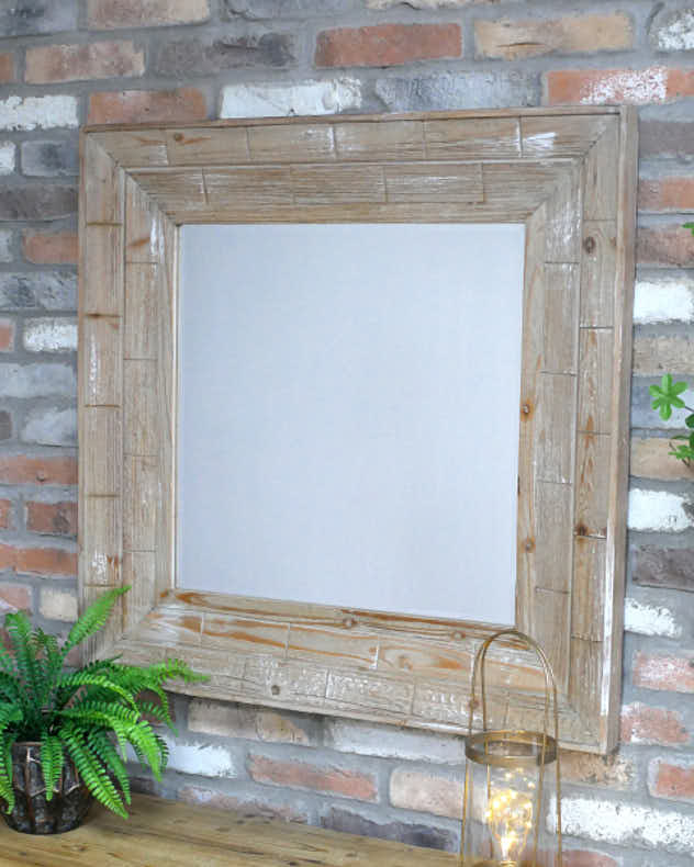 Square Wooden Framed Wall Mirror 90cm x 90cm - Image 3