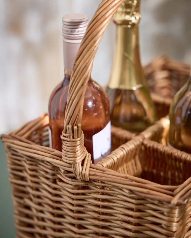 Wicker 6 Bottle Wine Carrier Basket - Image 2