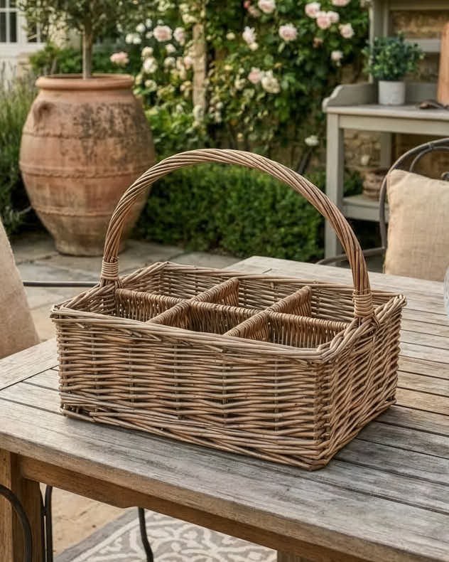 Wicker 6 Bottle Wine Carrier Basket - Image 3
