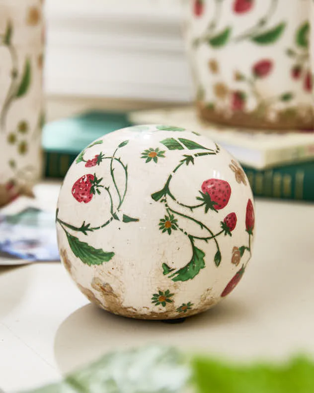 Strawberry Print Ornament