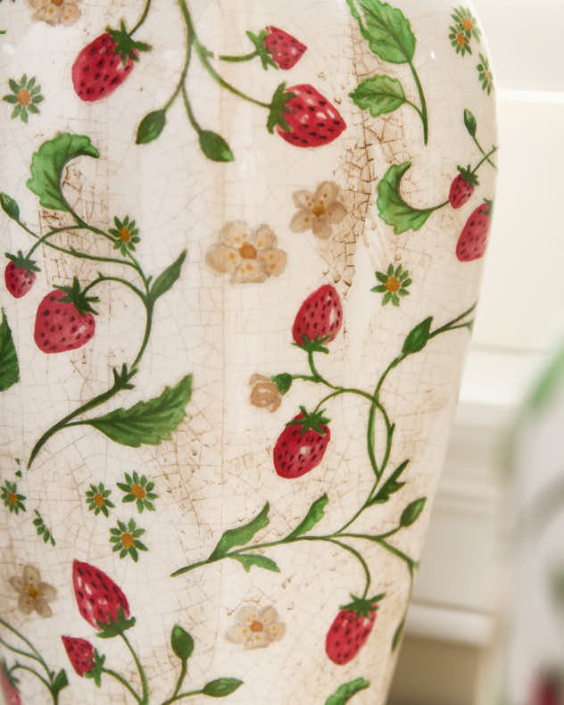 Strawberry Print Urn Vase - Image 2