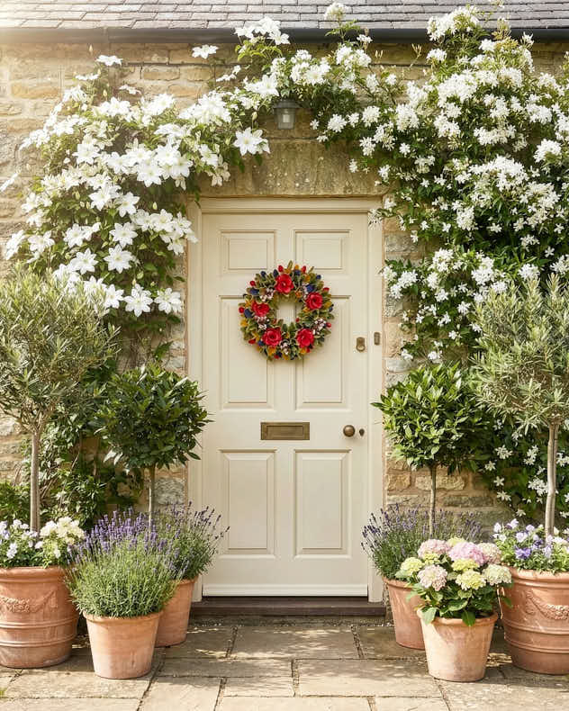Colourful Blooms Door Wreath 35cm - Image 3