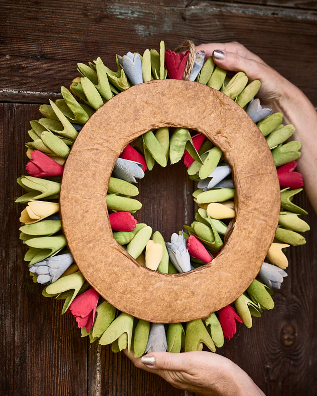 Colourful Blooms Door Wreath 35cm - Image 4