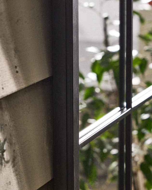 Outdoor Tall Black Iron Window Mirror 120cm x 80cm - Image 5