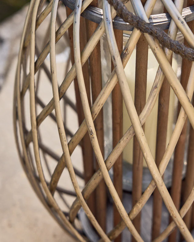 Tall Willow Wicker Candle Lantern - Image 3