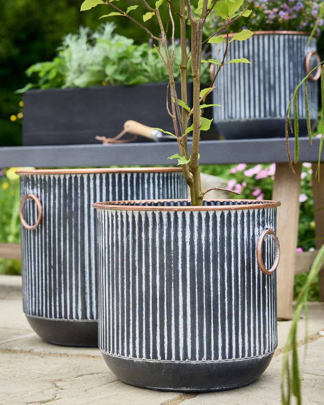 Tambara Set of 3 Ribbed Planters - Image 2
