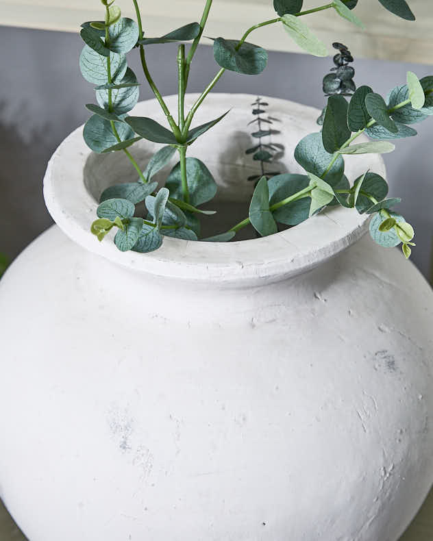 Textured White Antique Style Vase - Image 2