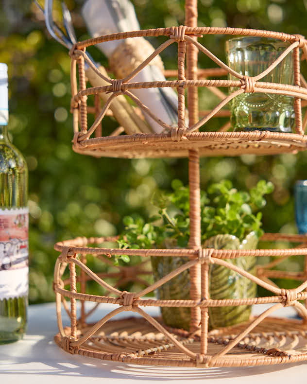 Three Tier Rattan Storage Tower - Image 3