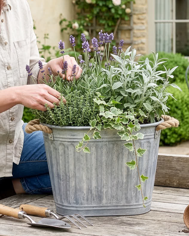 Toma Medium Metal Planter with Handles