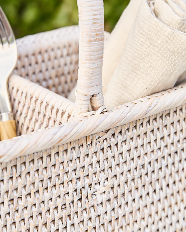 Two Compartment Rattan Storage Basket - Image 4