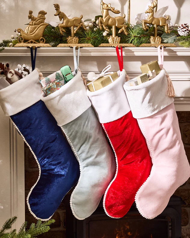 Velvet Pom Pom Stocking Collection