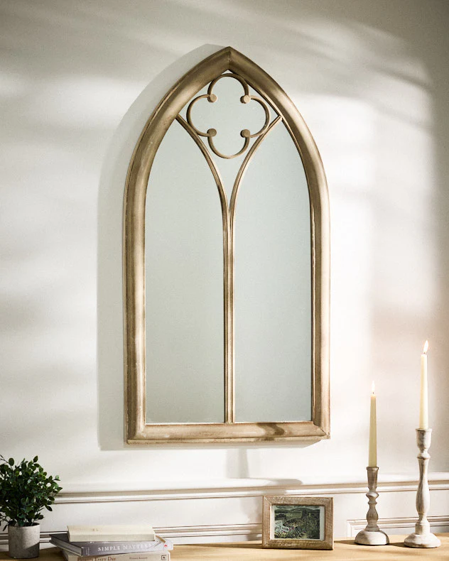 Vienne Pointed Arch Window Mirror 105cm x 56cm