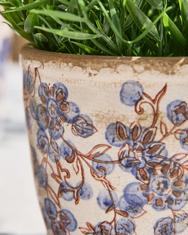 Vintage Blue Distressed Plant Pots - Image 2
